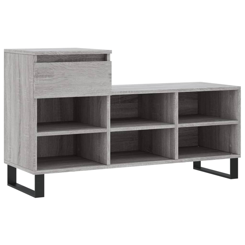 Vidaxl schoenenkast 102x36x60 cm bewerkt hout sonoma grijs