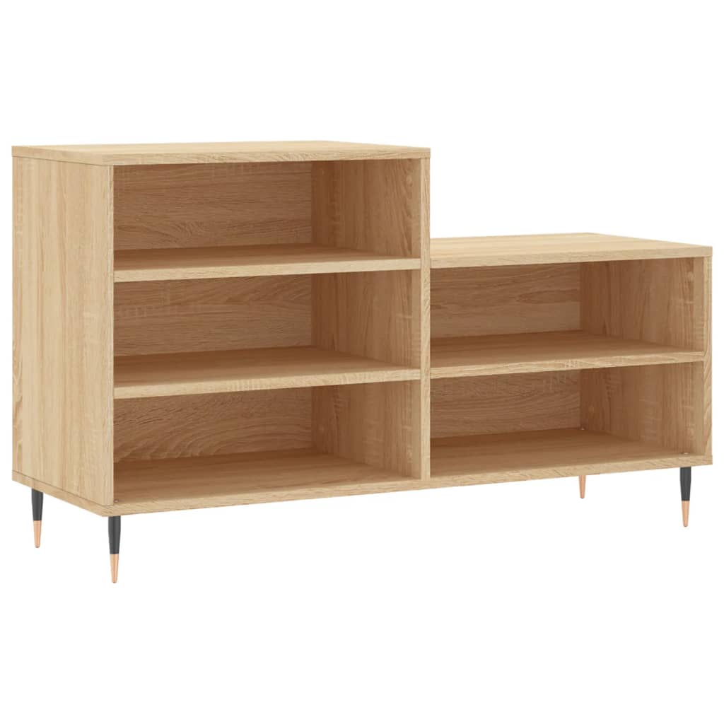 Vidaxl schoenenkast 102x36x60 cm bewerkt hout sonoma eikenkleurig