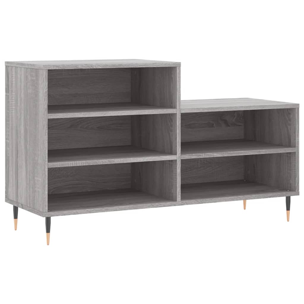 Vidaxl schoenenkast 102x36x60 cm bewerkt hout sonoma grijs