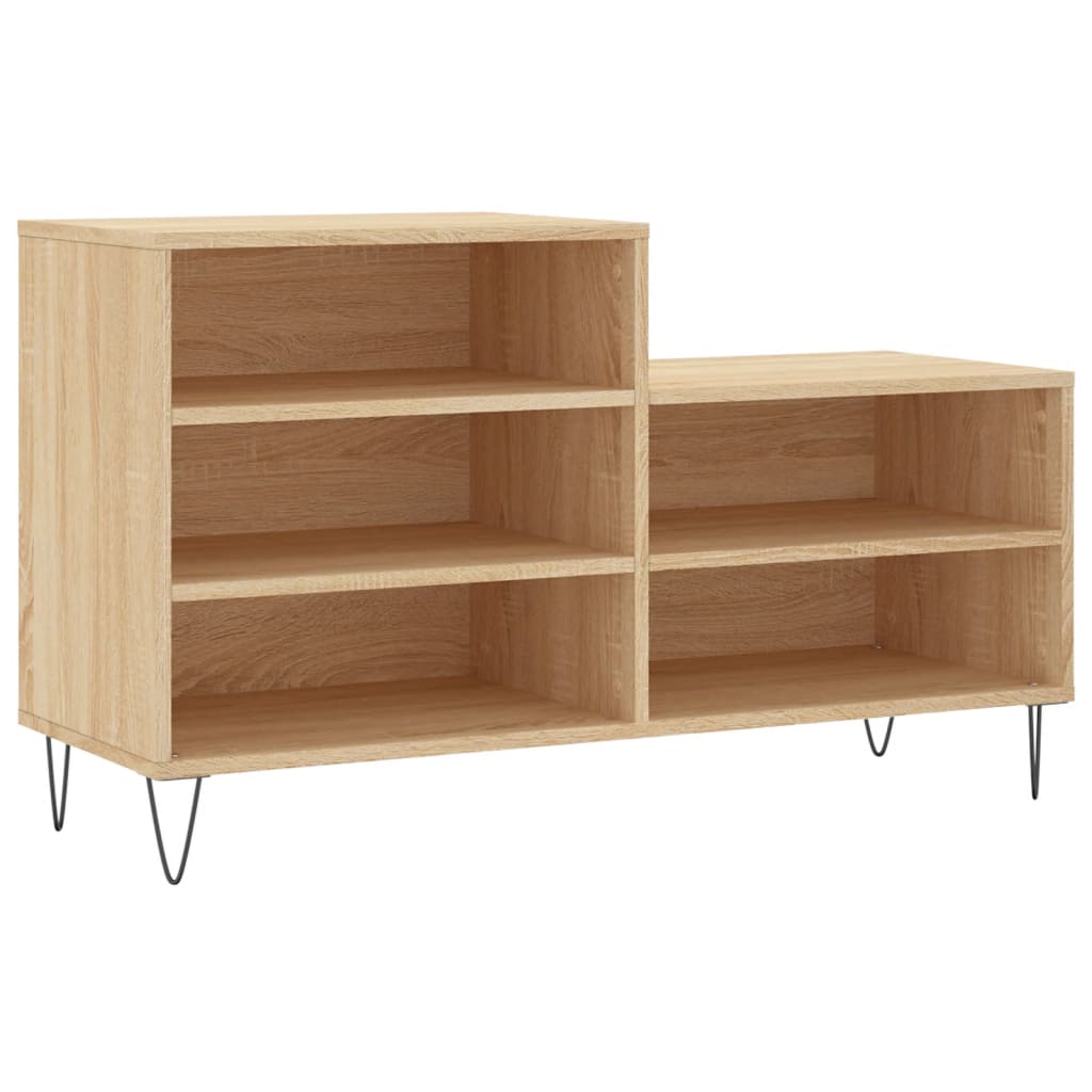 Vidaxl schoenenkast 102x36x60 cm bewerkt hout sonoma eikenkleurig