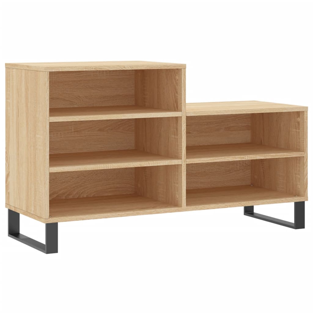 Vidaxl schoenenkast 102x36x60 cm bewerkt hout sonoma eikenkleurig