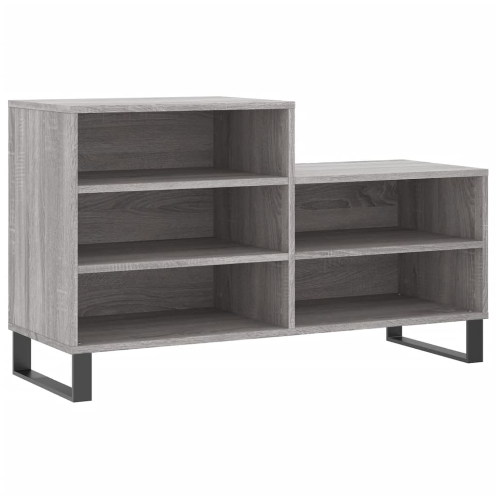 Vidaxl schoenenkast 102x36x60 cm bewerkt hout sonoma grijs