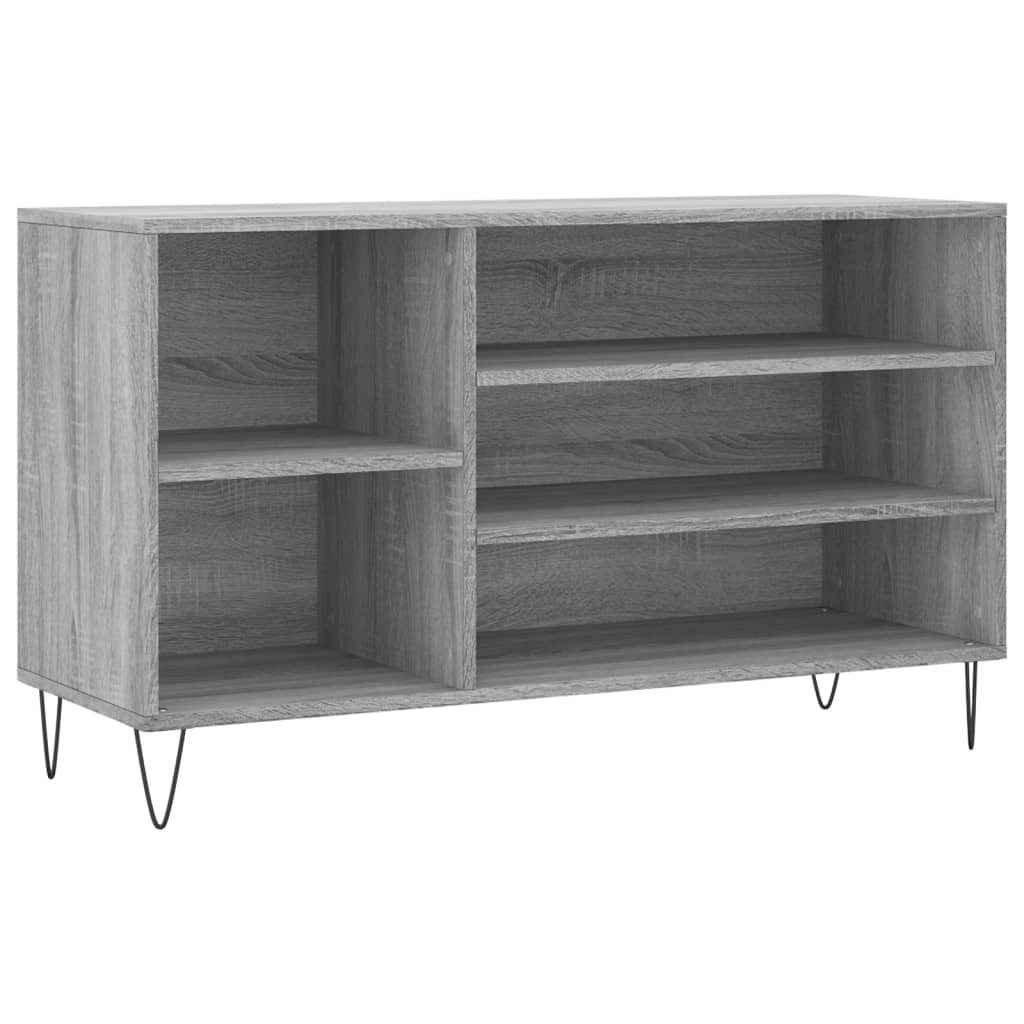 Vidaxl schoenenkast 102x36x60 cm bewerkt hout sonoma grijs