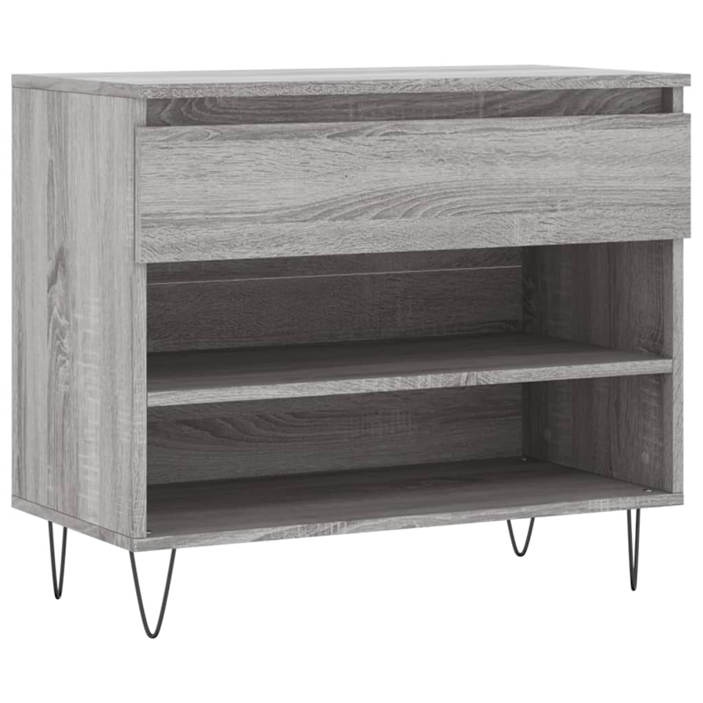 Vidaxl schoenenkast 70x36x60 cm bewerkt hout sonoma grijs