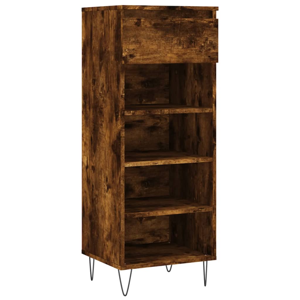 Vidaxl schoenenkast 40x36x105 cm bewerkt hout gerookt eikenkleurig