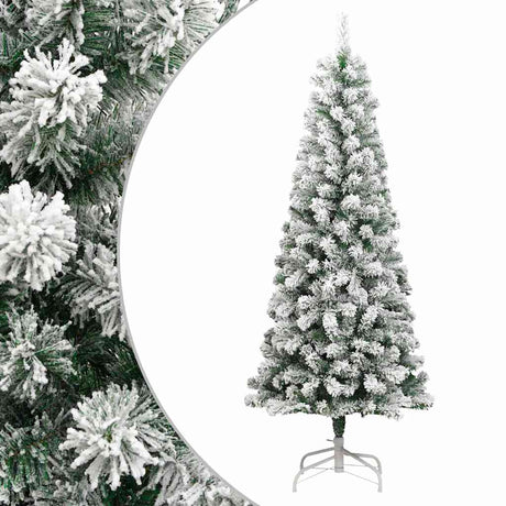 Vidaxl kunstkerstboom met scharnieren en sneeuw 180 cm