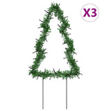 Vidaxl kerstverlichting kerstboom 3 st met grondpinnen 50 led's 30 cm