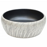 Vidaxl opzetwasbak rond φ41x14 cm keramiek zwart en grijs