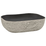 Vidaxl opzetwasbak rechthoekig 48x37,5x13,5 cm keramiek grijs en zwart