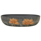Vidaxl opzetwasbak ovaal 59x40x14 cm keramiek grijs en zwart