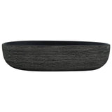 Vidaxl opzetwasbak ovaal 59x40x14 cm keramiek grijs en zwart