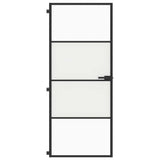 Vidaxl binnendeur smal 83x201,5 cm gehard glas en aluminium zwart