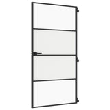 VidaXL Binnendeur smal 102,5x201,5 cm gehard glas en aluminium zwart