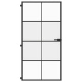 Vidaxl binnendeur smal 102,5x201,5 cm gehard glas en aluminium zwart