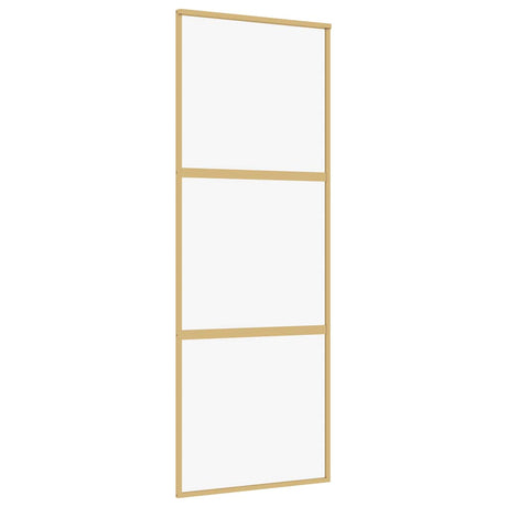 Vidaxl schuifdeur 76x205 cm helder esg-glas en aluminium goudkleurig