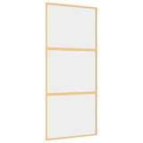 Vidaxl schuifdeur 90x205 cm helder esg-glas en aluminium goudkleurig