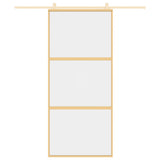Vidaxl schuifdeur 90x205 cm helder esg-glas en aluminium goudkleurig