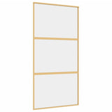Vidaxl schuifdeur 102,5x205 cm helder esg-glas en aluminium goudkleur