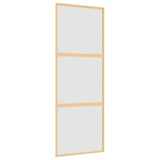 VidaXL Schuifdeur 76x205 cm mat ESG-glas en aluminium goudkleurig