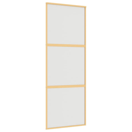 Vidaxl schuifdeur 76x205 cm mat esg-glas en aluminium goudkleurig