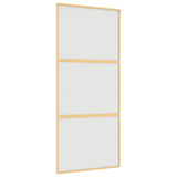 Vidaxl schuifdeur 90x205 cm mat esg-glas en aluminium goudkleurig