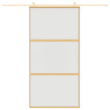 Vidaxl schuifdeur 102,5x205 cm mat esg-glas en aluminium goudkleurig