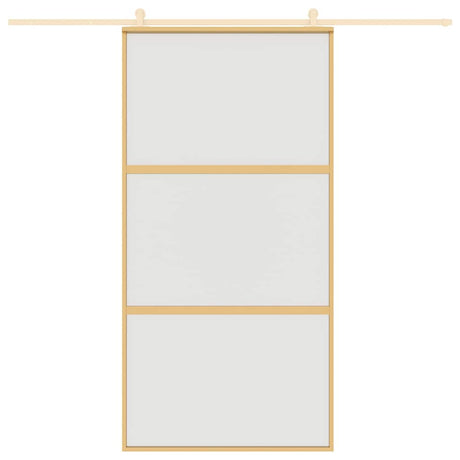 Vidaxl schuifdeur 102,5x205 cm mat esg-glas en aluminium goudkleurig