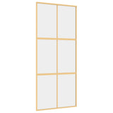 Vidaxl schuifdeur 90x205 cm helder esg-glas en aluminium goudkleurig