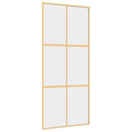 Vidaxl schuifdeur 90x205 cm helder esg-glas en aluminium goudkleurig