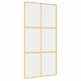 Vidaxl schuifdeur 102,5x205 cm helder esg-glas en aluminium goudkleur