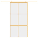 Vidaxl schuifdeur 102,5x205 cm helder esg-glas en aluminium goudkleur