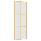 VidaXL Schuifdeur 76x205 cm mat ESG-glas en aluminium goudkleurig