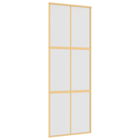 Vidaxl schuifdeur 76x205 cm mat esg-glas en aluminium goudkleurig