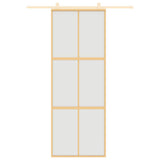 Vidaxl schuifdeur 76x205 cm mat esg-glas en aluminium goudkleurig