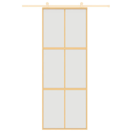 Vidaxl schuifdeur 76x205 cm mat esg-glas en aluminium goudkleurig