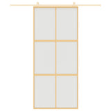 Vidaxl schuifdeur 90x205 cm mat esg-glas en aluminium goudkleurig