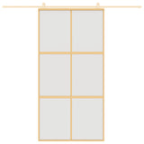 Vidaxl schuifdeur 102,5x205 cm mat esg-glas en aluminium goudkleurig