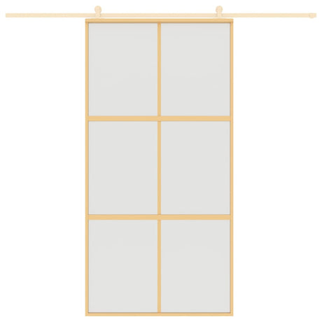 Vidaxl schuifdeur 102,5x205 cm mat esg-glas en aluminium goudkleurig
