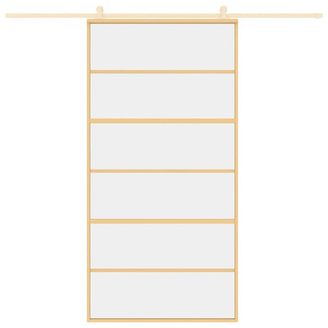 Vidaxl schuifdeur 102,5x205 cm helder esg-glas en aluminium goudkleur