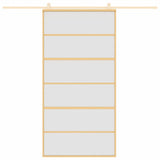 Vidaxl schuifdeur 102,5x205 cm mat esg-glas en aluminium goudkleurig
