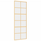 Vidaxl schuifdeur 76x205 cm helder esg-glas en aluminium goudkleurig