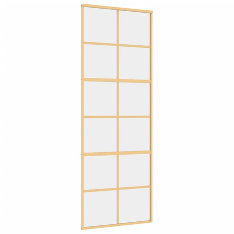 Vidaxl schuifdeur 76x205 cm helder esg-glas en aluminium goudkleurig