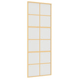 Vidaxl schuifdeur 76x205 cm mat esg-glas en aluminium goudkleurig