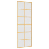 Vidaxl schuifdeur 76x205 cm mat esg-glas en aluminium goudkleurig