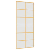 Vidaxl schuifdeur 90x205 cm mat esg-glas en aluminium goudkleurig