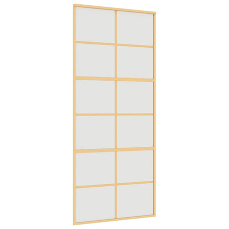 Vidaxl schuifdeur 90x205 cm mat esg-glas en aluminium goudkleurig