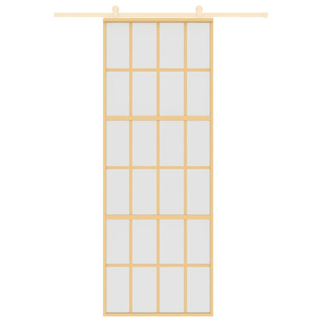 Vidaxl schuifdeur 76x205 cm mat esg-glas en aluminium goudkleurig