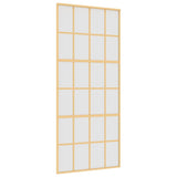 Vidaxl schuifdeur 90x205 cm mat esg-glas en aluminium goudkleurig