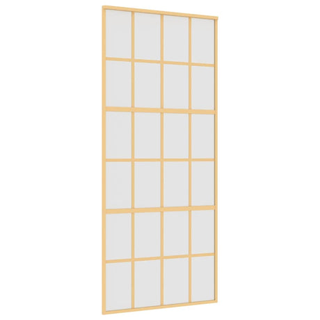 Vidaxl schuifdeur 90x205 cm mat esg-glas en aluminium goudkleurig