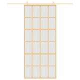 Vidaxl schuifdeur 90x205 cm mat esg-glas en aluminium goudkleurig